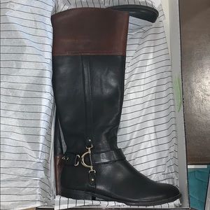 Two tone leather Riding boots